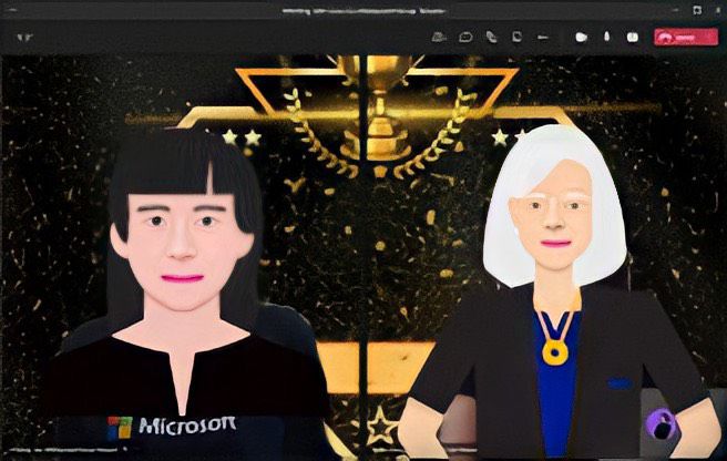 Microsoft Teams 的更換背景及釘選功能,協助學校還原頒獎典禮樣貌,表揚學生優異表現。 圖片來源:Microsoft Teams Microsoft Teams 的更換背景及釘選功能,協助學校還原頒獎典禮樣貌,表揚學生優異表現。 圖片來源:Microsoft Teams