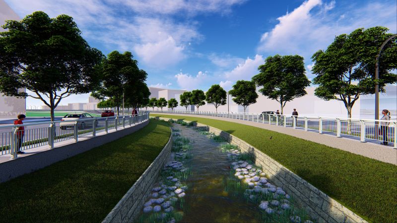 仁武草潭埤滯洪池動工 防洪兼供休憩多功能