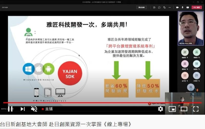 雅匠科技去年透過經發局媒合與日本福岡創業中心交流推廣創新服務。 圖片來源:高市府經發局 雅匠科技去年透過經發局媒合與日本福岡創業中心交流推廣創新服務。 圖片來源:高市府經發局
