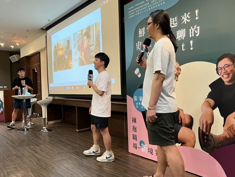 高市勞工局邀「台灣通勤第一品牌」暢談「鮮蝦挺起來!史上最能聊的Podcast!」  圖片來源：記者