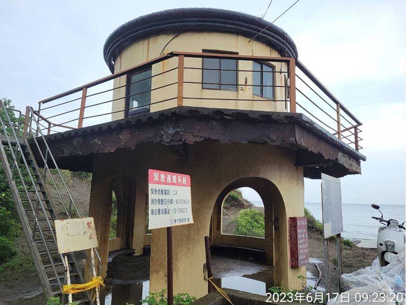 新月沙灣瞭望亭修整前模樣 圖片來源:竹北市公所 新月沙灣瞭望亭修整前模樣 圖片來源:竹北市公所