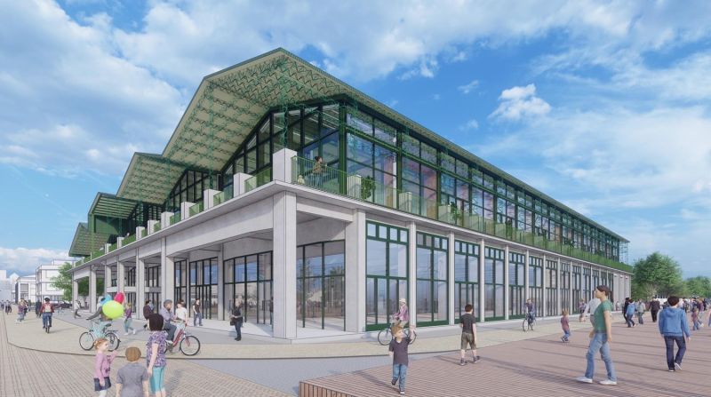 香蕉碼頭為高雄市歷史建築,由市府裝修設計後,預計2025年第2季啟用。(此為建築模擬圖) 香蕉碼頭為高雄市歷史建築,由市府裝修設計後,預計2025年第2季啟用。(此為建築模擬圖)