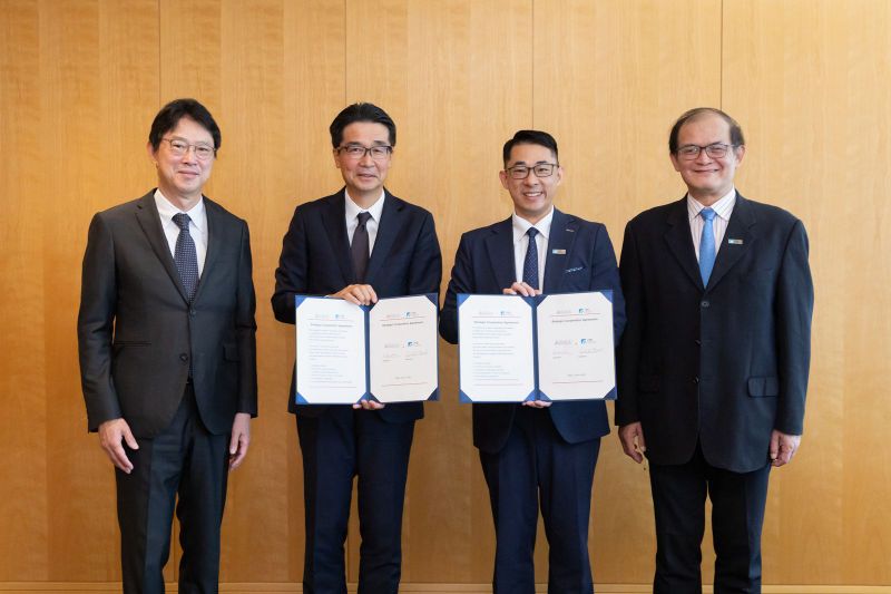 工研院正式與日本三井不動產集團旗下RISE-A創新社群平台簽署合作協議，雙方將聚焦於半導體新創企業的育成、技術輔導，加速臺日在半導體與創新產業的國際合作。  圖片來源：工研院