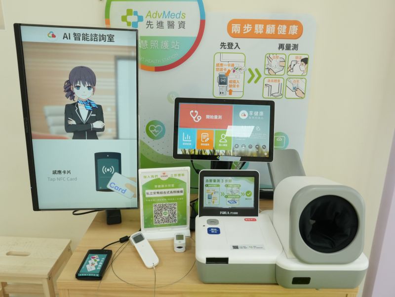 由比翼生醫串聯智慧照護廠商配置多項設備，能依長者體能提供個人化運動處方，結合雲端系統即時回饋運動成效，達到復健與健康促進兼具的目標。