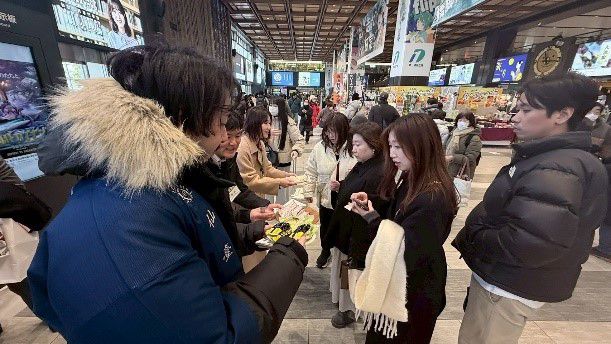 仙台車站的台南農產品試吃活動吸引眾多人潮